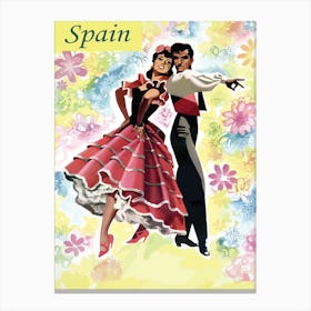 Spain, Couple of Traditional Dancers Canvas Print