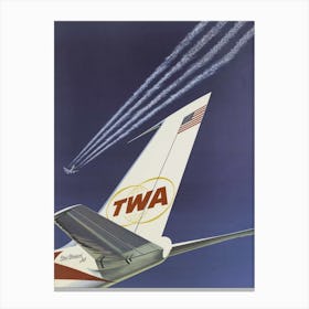 Twa Star Stream Jet 1960 Canvas Print
