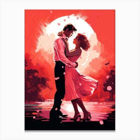 Dirty Dancing Love pink couple Canvas Print