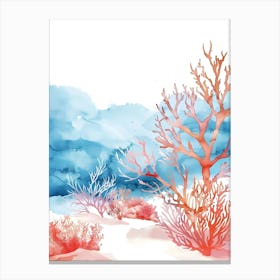 Watercolor Coral Reef Canvas Print