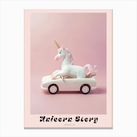 Toy Pastel Unicorn In A Toy Car 3 Poster Canvas Print