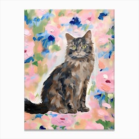 A Ragamuffin Cat Painting, Impressionist Painting 1 Canvas Print