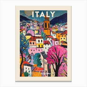 Turin Italy 3 Fauvist Painting Travel Poster Canvas Print