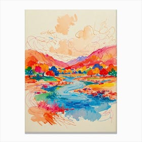 colorful illustration landscape Canvas Print