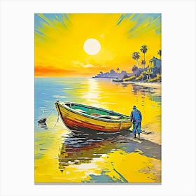 Sunset Boat Canvas Print