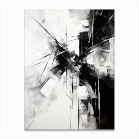 Enigmatic Encounter Abstract Black And White 5 Canvas Print