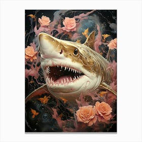 Floral Fantasy Shark Canvas Print