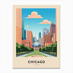 Cloudgate Chicago Travel Poster Canvas Print