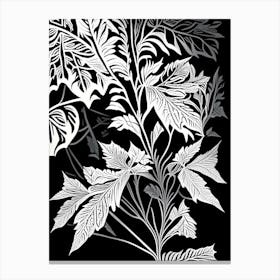 Lovage Leaf Linocut 2 Canvas Print