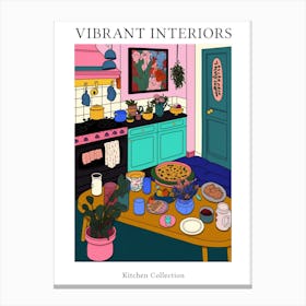 Vibrant Interiors Kitchen Collection Illustration Canvas Print