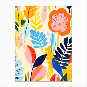 Chromatic Petal Symphony; Whimsical Flower Market Canvas Print