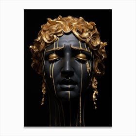 Crying with gold Canvas Print
