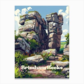 Brimham Rocks England Natural Beauty Travel Art Illustration Canvas Print