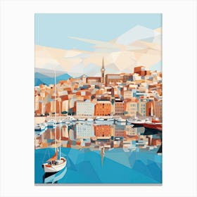 Marseille, France, Geometric Illustration 1 Canvas Print