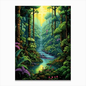 Sarawak Forest Pixel Art 3 Canvas Print