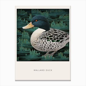 Ohara Koson Inspired Bird Painting Mallard Duck 4 Poster Canvas Print