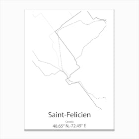 Saint Felicien,Canada Minimalist Map Canvas Print