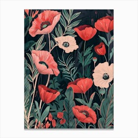 Poppies In The Garden Canvas Print