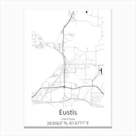 Eustis,United States Minimalist Map 1 Canvas Print