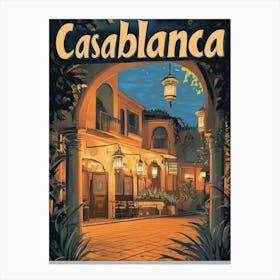 Aihrgdesign A Mid Century Modern Travel Poster For Casablanca 4 Canvas Print