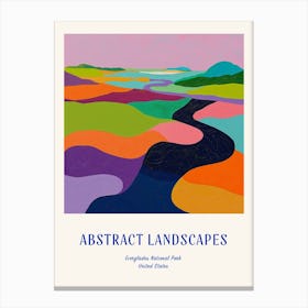 Colourful Abstract Everglades National Park Usa 1 Poster Blue Canvas Print