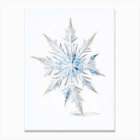 Crystal, Snowflakes, Pencil Illustration 4 Canvas Print
