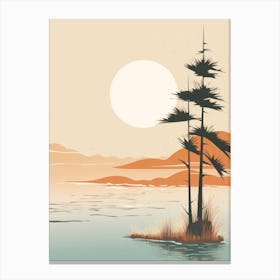 Autumn , Fall, Landscape, Inspired By National Park in the USA, Lake, Great Lakes, Boho, Beach, Minimalist Canvas Print, Travel Poster, Autumn Decor, Fall Decor 1 Canvas Print