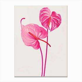 Hot Pink Flamingo Flower 1 Canvas Print