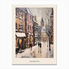 Vintage Winter Painting Poster Richmond England Canvas Print