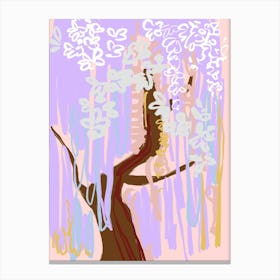 Weeping Willow Tree Pastel Abstract Canvas Print