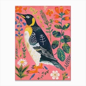 Spring Birds Penguin 2 Canvas Print