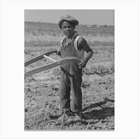 New Madrid County, Missouri,Child Of Sharecropper Cultivating Cotton By Russell Lee Canvas Print