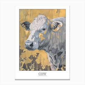Cow Precisionist Illustration 1 Poster Canvas Print