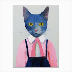 Playful Illustration Of Cat For Kids Room 3 Canvas Print