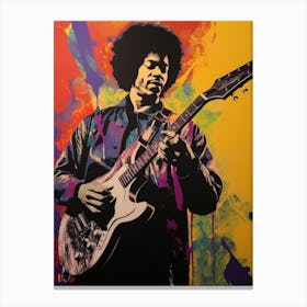 Jimi Hendrix Colourful 5 Canvas Print