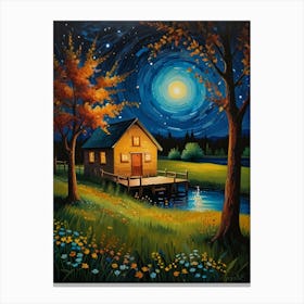 Night At The Cabin 2 Canvas Print