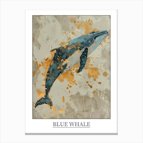 Blue Whale Precisionist Illustration 1 Poster Canvas Print