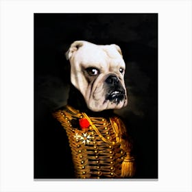 General Marcus The English Bulldog Pet Portraits Canvas Print