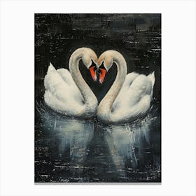 Heart Swans Canvas Print