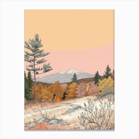 Mount Monadnock Usa Color Line Drawing (8) Canvas Print