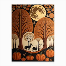 Pumpkins In The Woods Canvas Print