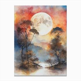 Landscape In Sunset Colors Canvas Print