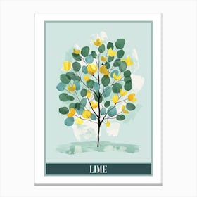 Lime Tree Flat Illustration 6 Poster Canvas Print