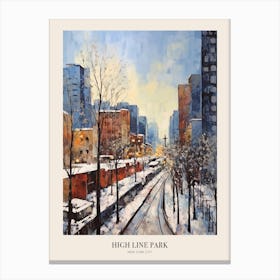 Winter City Park Poster High Line Park New York City 3 Canvas Print