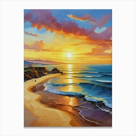 201.Golden sunset,San Francisco,USA. Canvas Print