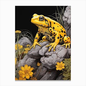 Golden Poison Frog Realistic Portrait 6 Canvas Print