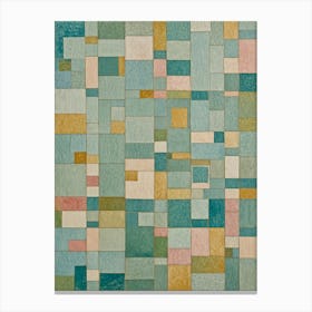 Pastel Blue Squares Canvas Print