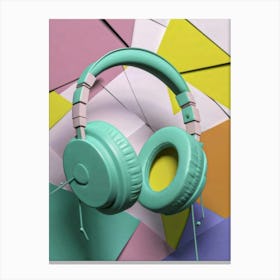 Abstract Headphones On A Colorful Background Canvas Print