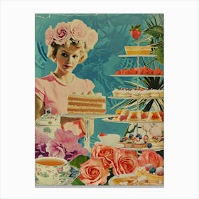 Kitsch Afternoon Tea Retro Collage 2 Canvas Print