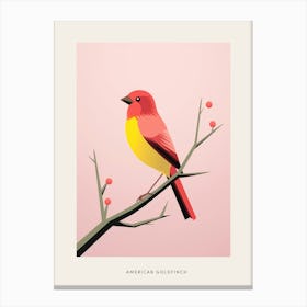 Minimalist American Goldfinch 1 Bird Poster Canvas Print